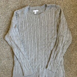 Charter Club Silver shimmer Cable Knit Sweater ladies XL